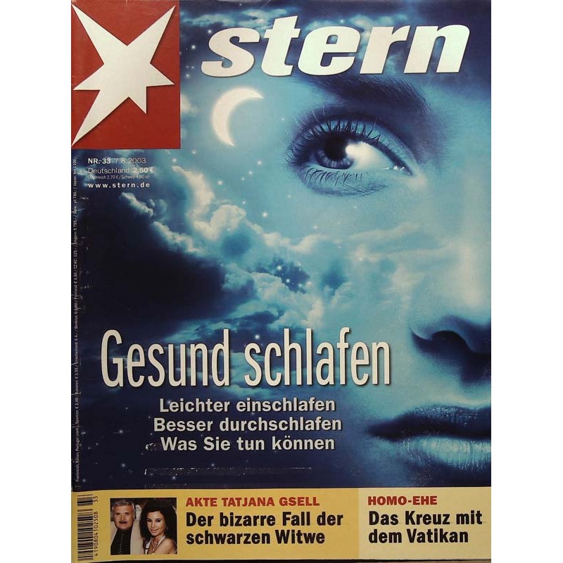 stern Heft Nr.33 / 7 August 2003 - Gesund schlafen