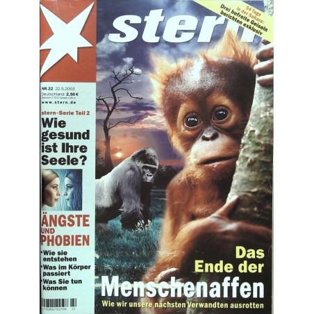 stern Heft Nr.22 / 22 Mai 2003 - Menschenaffen