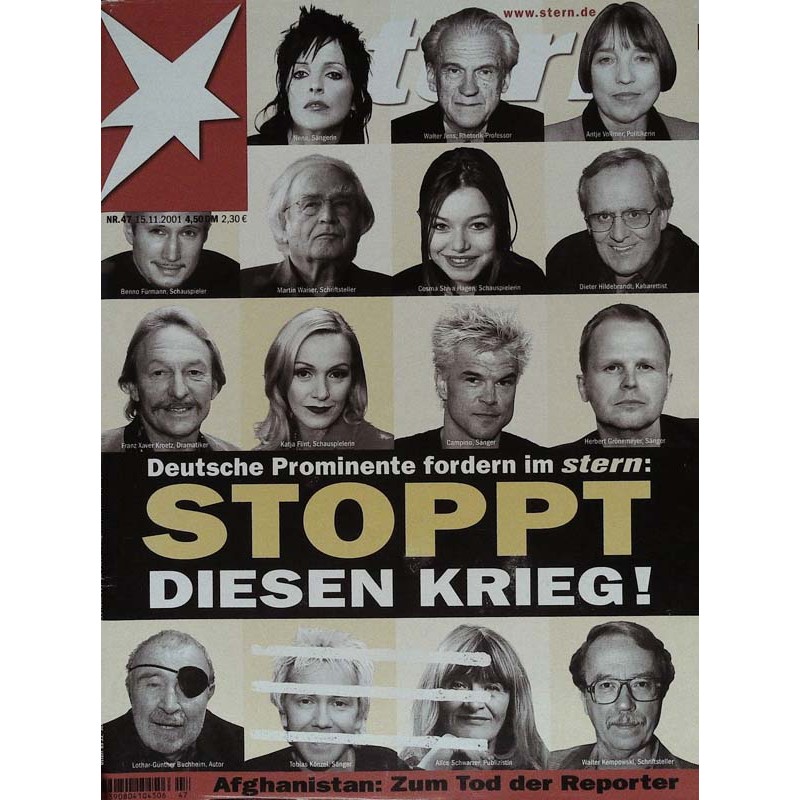 stern Heft Nr.47 / 15 November 2001 - Stoppt diesen Krieg!
