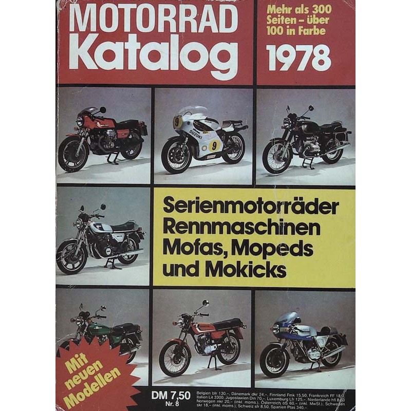 Motorrad Katalog Nr. 8 von 1978 - Serienmaschinen, Mokicks usw.