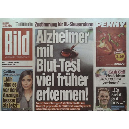 Bild Zeitung Freitag, 24 April 2026 - Alzheimer früher erkennen!
