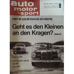 auto motor & sport Heft 9 / 2 Mai 1964 - Mercedes Benz 220 SE