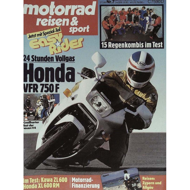 Motorrad Reisen & Sport Nr. 7 / 27.3.1986 - Honda VFR 750 F