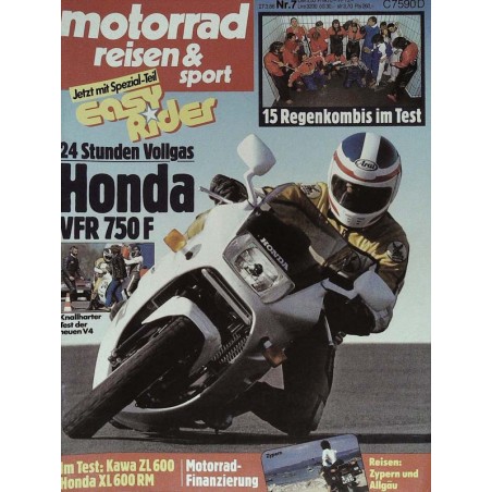 Motorrad Reisen & Sport Nr. 7 / 27.3.1986 - Honda VFR 750 F