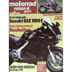 Motorrad Reisen & Sport Nr. 21 / 3.10.1987 - Suzuki GSX 1100 F