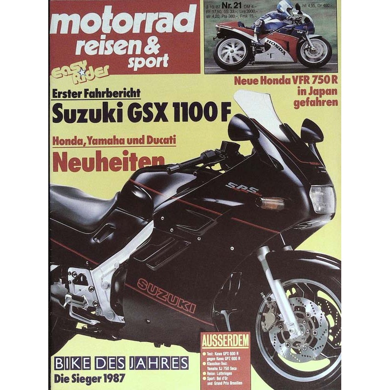 Motorrad Reisen & Sport Nr. 21 / 3.10.1987 - Suzuki GSX 1100 F