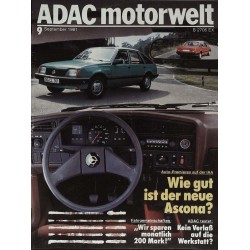 ADAC Motorwelt Heft.9 / September 1981 - Der neue Opel Ascona