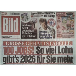 Bild Zeitung Dienstag, 28 April 2026 - Grosse Gehaltstabelle