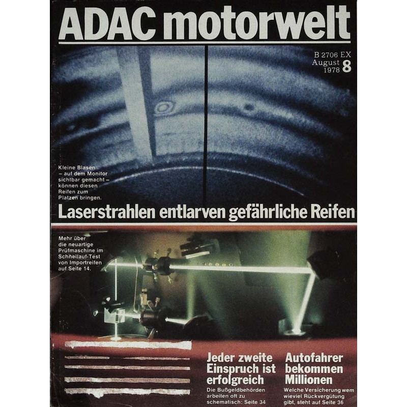 ADAC Motorwelt Heft.8 / August 1978 - Laserstrahlen entlarven