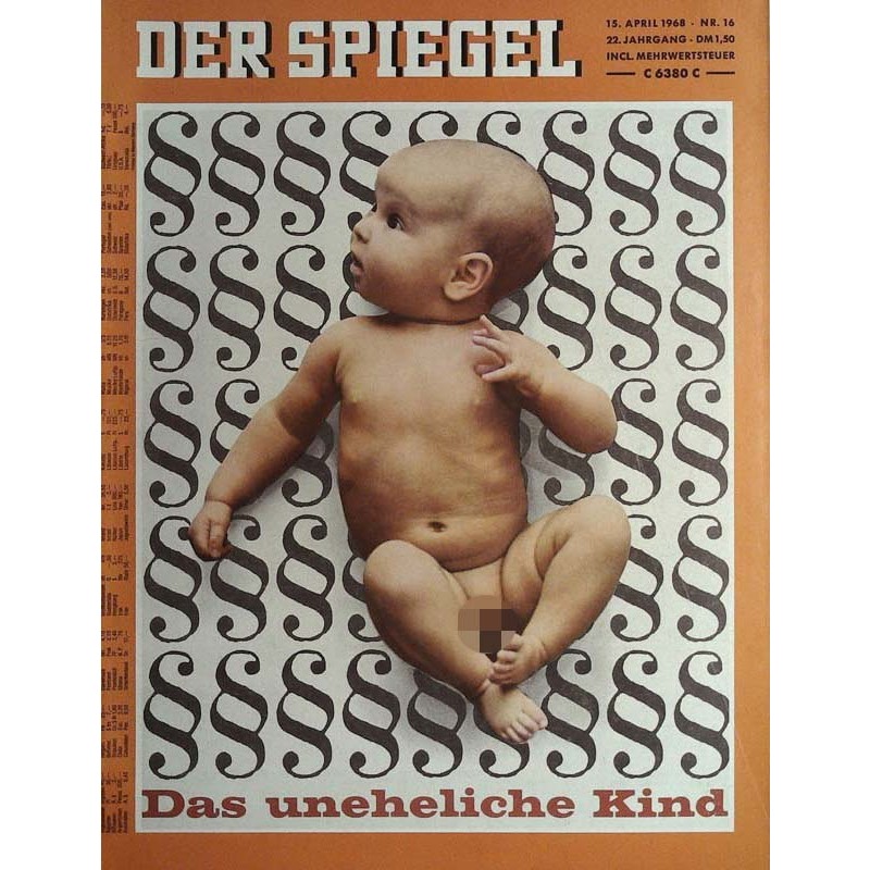 Der Spiegel Nr.16 / 15 April 1968 - Das uneheliche Kind