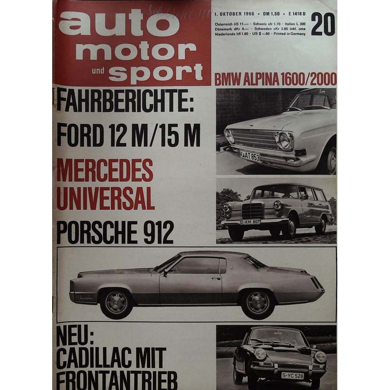 auto motor & sport Heft 20 / 1 Oktober 1966 - Mercedes Universal
