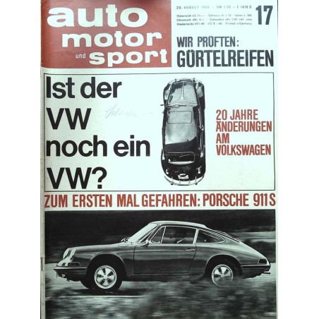 auto motor & sport Heft 17 / 20 August 1966 - Porsche 911 S