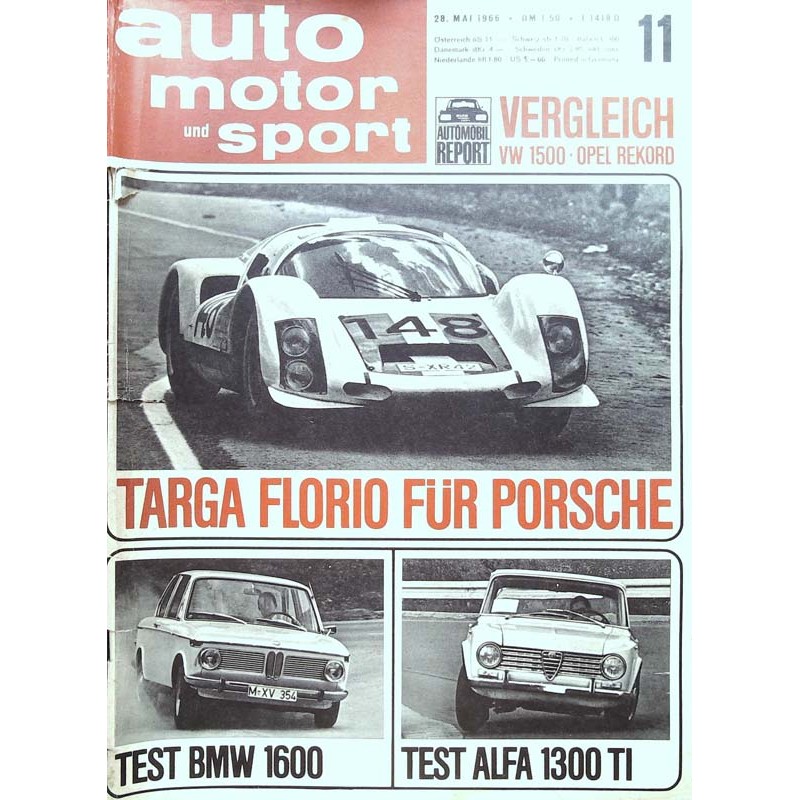 auto motor & sport Heft 11 / 28 Mai 1966 - Targa Florio für Porsche