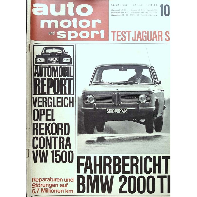 auto motor & sport Heft 10 / 14 Mai 1966 - BMW 2000 TI