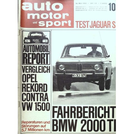 auto motor & sport Heft 10 / 14 Mai 1966 - BMW 2000 TI