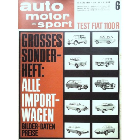 auto motor & sport Heft 6 / 19 März 1966 - Alle Importwagen