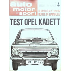 auto motor & sport Heft 4 / 19 Februar 1966 - Test Opel Kadett