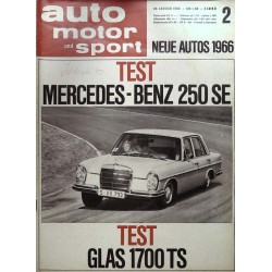 auto motor & sport Heft 2 / 22 Januar 1966 - Mercedes Benz 250 SE