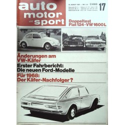 auto motor & sport Heft 17 / 19 August 1967 - Käfer Nachfolger?