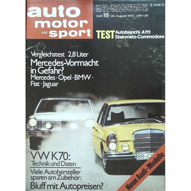 auto motor & sport Heft 18 / 29 August 1970 - Mercedes