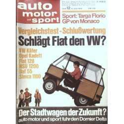 auto motor & sport Heft 12 / 6 Juni 1970 - Dornier Delta