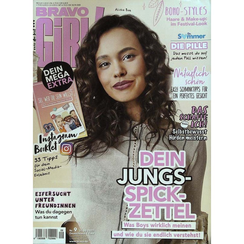 Bravo Girl Nr.9 / 31.8.2022 - Dein Jungs Spickzettel