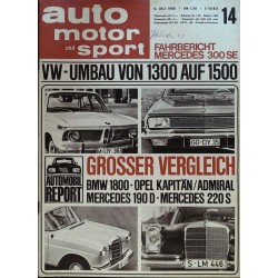 auto motor & sport Heft 14 / 9 Juli 1966 - Großer Vergleich