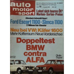 auto motor & sport Heft 16 / 1 August 1970 - BMW contra Alfa