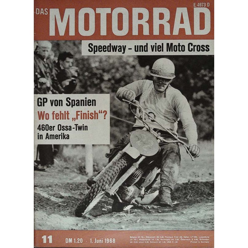 Das Motorrad Nr.11 / 1 Juni 1968 - Speedway Moto Cross