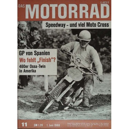 Das Motorrad Nr.11 / 1 Juni 1968 - Speedway Moto Cross