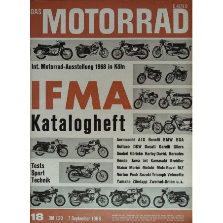 Das Motorrad Nr.18 / 7 September 1968 - IFMA Katalogheft