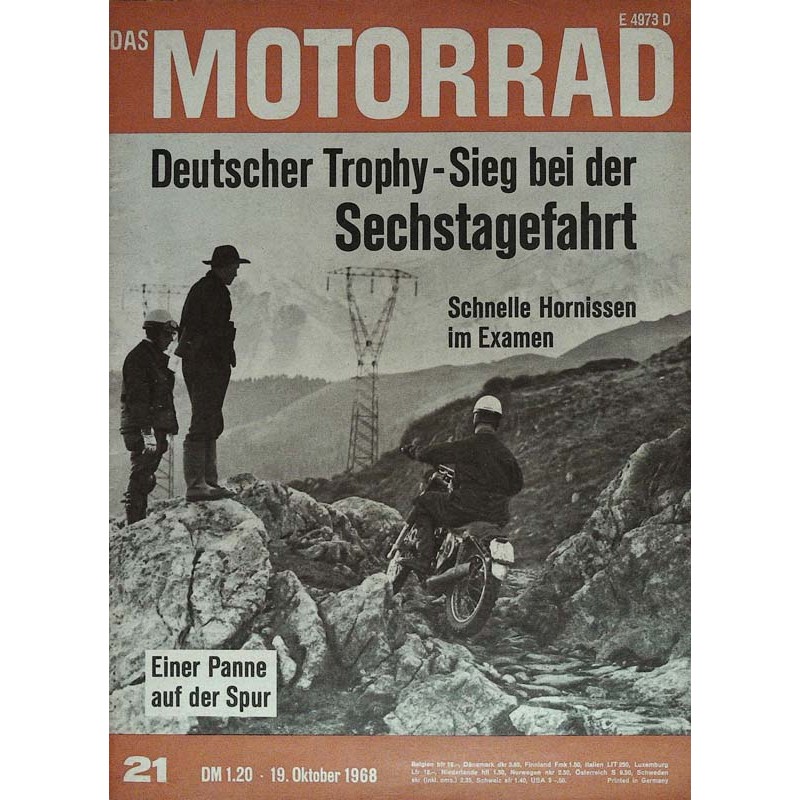 Das Motorrad Nr.21 / 19 Oktober 1968 - Sechstagefahrt