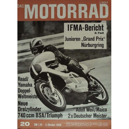 Das Motorrad Nr.20 / 5 Oktober 1968 - Phil Read