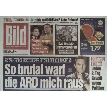 Bild Zeitung Mittwoch, 19 Mai 2026 - Stefan Mross