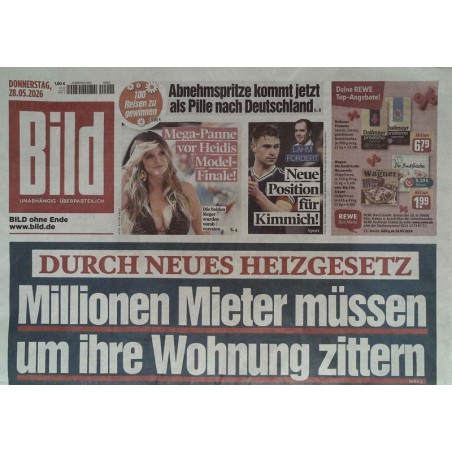 Bild Zeitung Donnerstag, 28 Mai 2026 - Millionen Mieter müssen