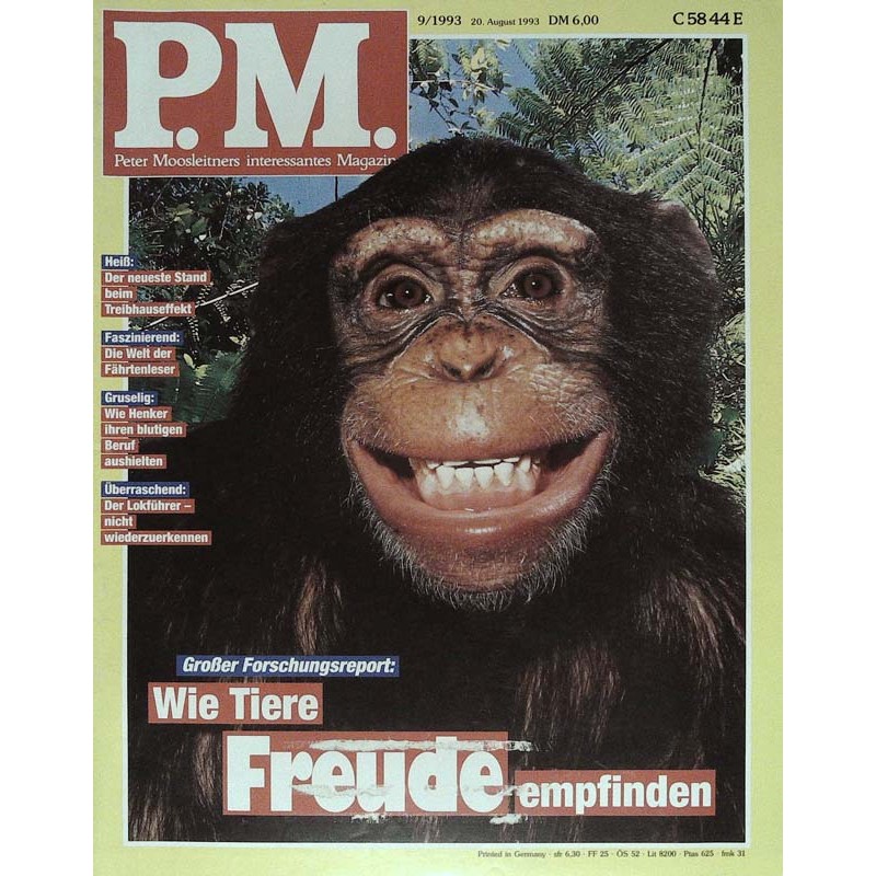 P.M. Ausgabe September 9/1993 - Wie die Tiere Freude empfinden