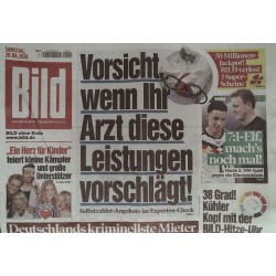 Bildzeitung Samstag, 20 Juni 2026 - Leistungen, Arzt, Vorischt!