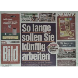 Bildzeitung Montag, 22 Juni 2026 - Künftig so lange arbeiten