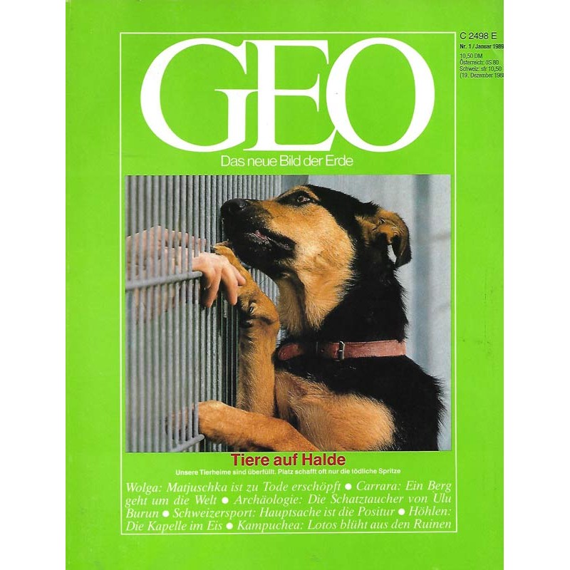 Geo Nr. 1 / Januar 1989 - Tiere auf Halde