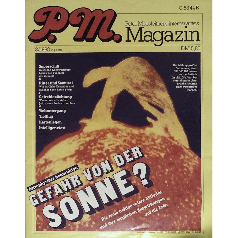 P.M. Ausgabe August 8/1988 - Gefahr vor der Sonne?
