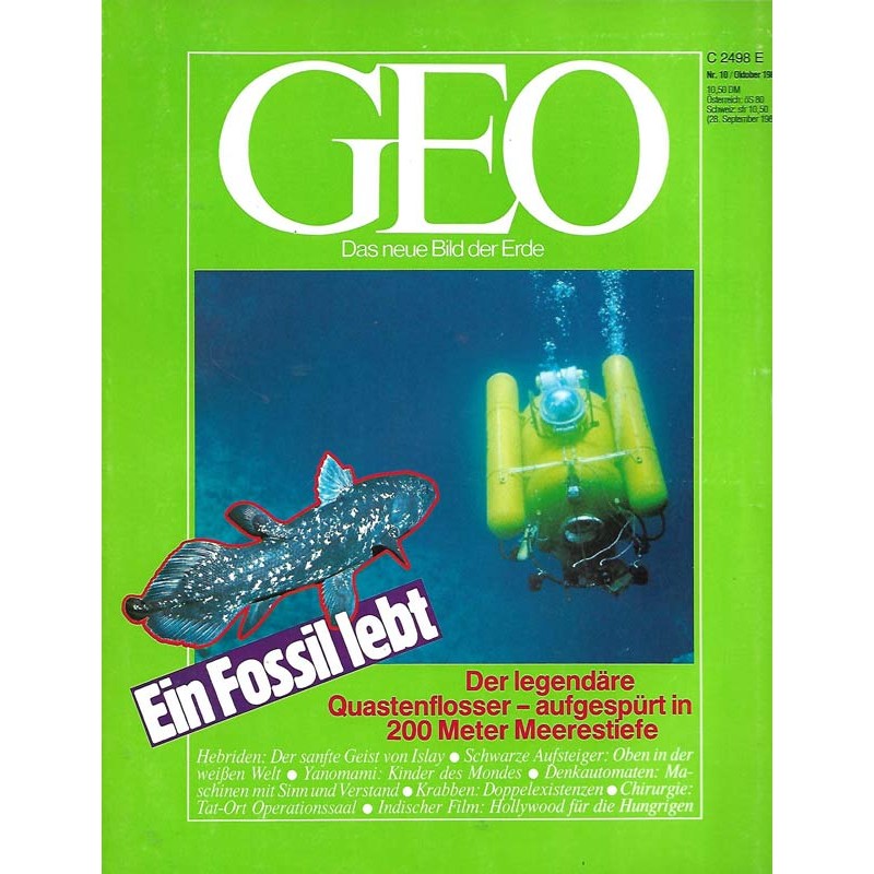 Geo Nr. 10 / Oktober 1987 - Ein Fossil lebt
