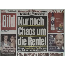 Bildzeitung Montag, 3 August 2026 - Nur noch Chaos um die Rente!