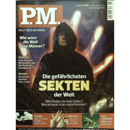 P.M. Ausgabe August 2008 - Die gefährlichsten Sekten der Welt