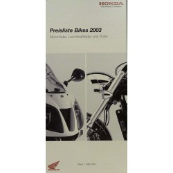 Honda Supersport Prospekt - 2003 - Preisliste