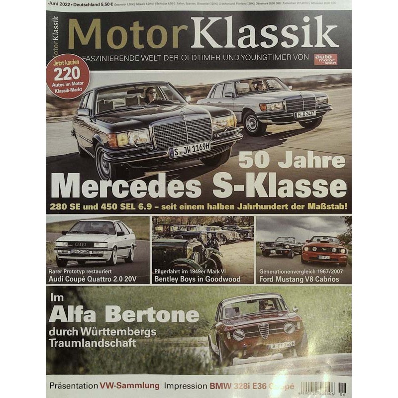 Motor Klassik Nr.6 / Juni 2022 - 50 Jahre Mercedes S-Klasse