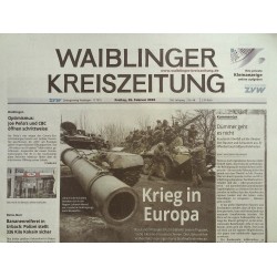 Waiblinger Kreiszeitung Freitag, 25 Februar 2022 - Krieg in Europa
