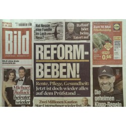 Bildzeitung Mittwoch, 23 September 2026 - Reform-Beben!