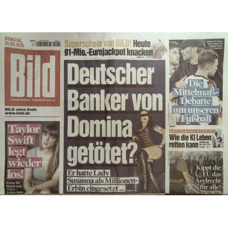 Bildzeitung Dienstag, 29 September 2026 - Lady Susanna