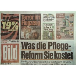 Bildzeitung Donnerstag, 1 Oktober 2026 - Kosten Pflege-Reform