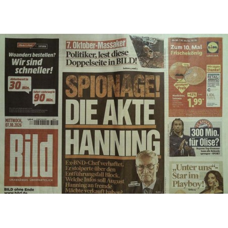 Bildzeitung Mittwoch, 7 Oktober 2026 - Die Akte Hanning